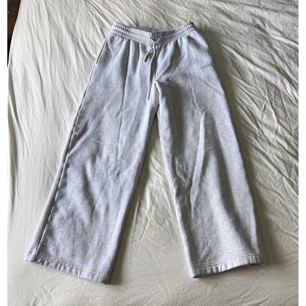 Aritzia Sweatfleece Gray Wide-Leg Sweatpants Drawstring Pockets Women S 26"